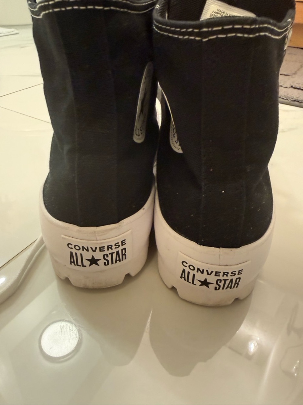 Converse Black High-Top All Star Sneakers with White Sole - Picture 5 of 6
